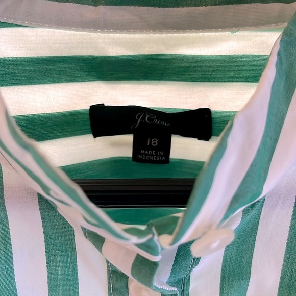 J.Crew Band-collar Popover Tunic in Green Bold Stripe 18 - Picture 4 of 7